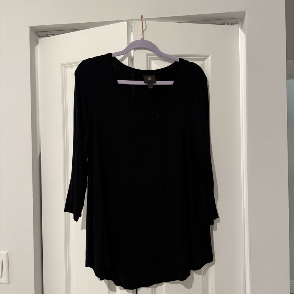 JM Collection Black Long Sleeve Top